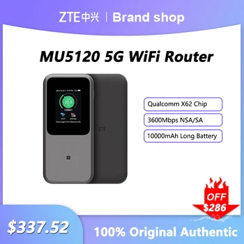 2023 NOVO Odklepanje ZTE Prenosni WiFi 5G Usmerjevalnik MU5120 WIFI 6 10000mAh 3600Mbps NSA+SA za Mobilne dostopne točke 5 G Usmerjevalnik Z Režo za Kartico Sim
