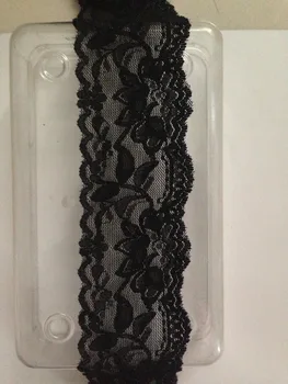 6 cm širina 40meters/veliko črno barvo elastično čipke band elastičnim trakom cvetlični vzorec mehka nylon čipke za glavo, podvezice