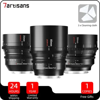 7Artisans 35 mm 50 mm 85mm T2.0 Cine Objektiv Celotno sliko Velike Zaslonke Leče za Sony E Nikon Z Sigma, Panasonic Leica L Canon EOS-R