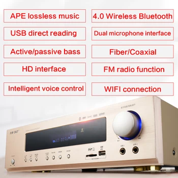 900W 5.1 Domači Kino Ojačevalec Zvoka Bluetooth Ojačevalnik Karaoke Digitalni Subwoofer Lossless Audio Dekodiranje Vlaken Koaksialni HiFi