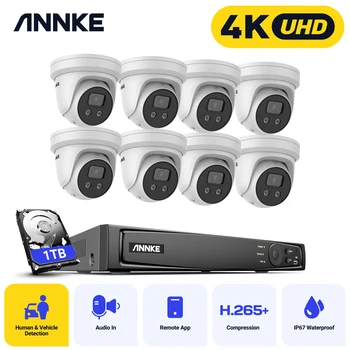 Annke AC800 4K 8MP Varnostni Video Nadzor, Kamere, H. 265+ ljudmi dvosmerni Audio 8CH NVR POE Video Kamere CCTV Sistema