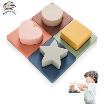 Baby Silikonski Montessori Igrače Puzzle Število Obliko Ujemanje Za 3D Puzzle Igra Mešani Izobraževalne Igrače, Senzorično Interaktivne Igrače