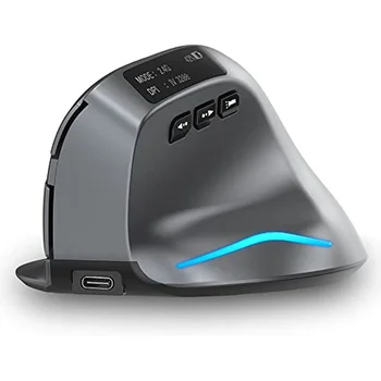 Brezžično Miško za ponovno Polnjenje z LED Zaslon,Bluetooth Miška,2,4 GHz / Bluetooth,3200DPI Wireless Gaming Miška za Prenosnik,PC