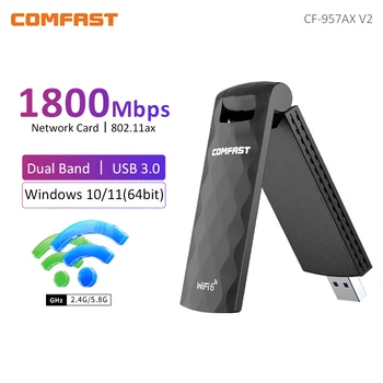 CF-957AXV2 WiFi 6 USB Brezžični vmesnik 802.11 ax 2.4 G & 5G USB 3.0 Omrežna Kartica 1800Mbps Visoke Hitrosti WiFi Dongle za Laptop/Dektop