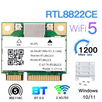 Dual Band Mini Pcie RTL8822CE 1200Mbps za Kartico WiFi, Bluetooth 5.0 Brezžični Adapter 802.11 ac WIFI dongle Za Win10/11 Boljše 7260HMW