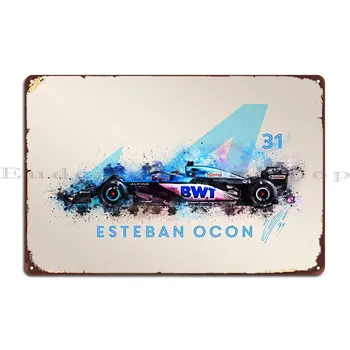 Esteban Ocon Avto 2023 Kovine Znaki Garaža Garaža PaintingDesigning Kuhinja Tin Prijavite Plakat