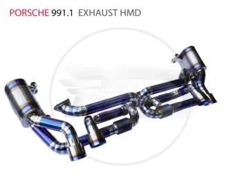 HMD Titanove Zlitine Izpušne Cevi Glušnika Downpipe je Primerna za Porsche 911 Na 991,1 Auto Spreminjanje Elektronskih Ventilov