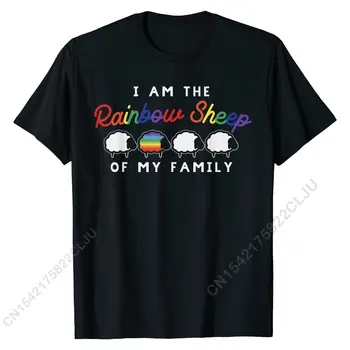 Jaz sem Mavrica Ovce do Moje Družine Majica LGBT, Geji, Lezbijke, Ponos T-Majica blagovne Znamke Človek Majica Cotton T Shirt Osebno
