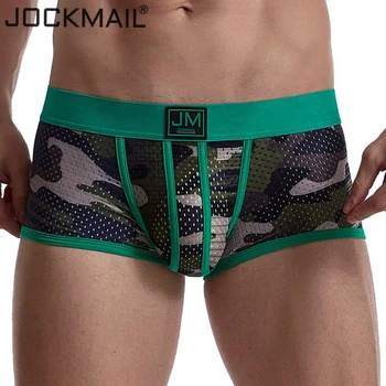 JOCKMAIL boksar moške spodnje perilo moški prikrivanje mesh perilo boxershorts moških Dihanje gay seksi spodnje perilo calzoncillos hombre