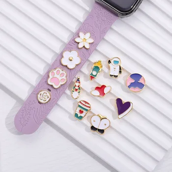 Moda Watchband čarobne gumbe za Apple ure Cartoon Jagode Astronavt Mačka Butterfly Nakit Čar za Iwatch Trak Dodatki