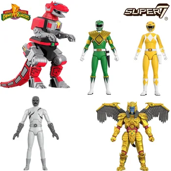 Na Zalogi Super7 Mighty Morphin Power Rangers Goldar Zelena Ranger Rumena Ranger Tyrannosaurus PVC Anime figuric Model Igrača