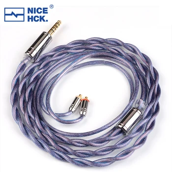 NiceHCK PurpleGem Zamenjajte HI-fi Žice 7N OCC+Silver Plated OCC Slušalke Kabel 4.4 mm MMCX/0.78 mm 2Pin za IEM Rinko S12 Pro Kima