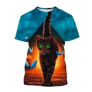 Nova Moda Hišnih Mačk 3D Tiskanje za Moške in Ženske T-shirt Priložnostne Srajco Osebnost Vrhovi