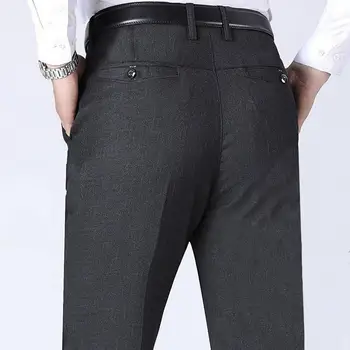 Pomlad Poletje Moške Obleko Hlače Slim Poslovnih Urad Elastični Pas Black Classic korejski Hlače Moški Plus Velikost