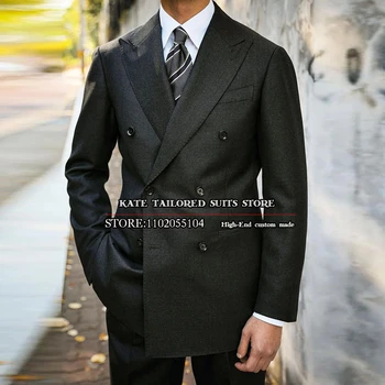 Smart Casual Poslovne Obleke, Moške Redno Klasični Črno Dvojno Zapenjanje Jopič Določa Uradna Stranka Suknjič Hlače 2 Kosa Jopičem 2023