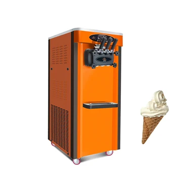 Soft Sladoled Stroj S 3 Okusov, Sladko Cone Stroj, Lcd-Plošča, Zamrznjeni Jogurt Za Kavo, Ena Kliknite Čiščenje