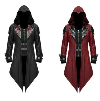 Srednjeveške visoke hitrosti premikanja Igro Assassins Creed Cosplay Kostum Edward Ulične Hooded Suknjič Outwear Halloween Party Obleka darila