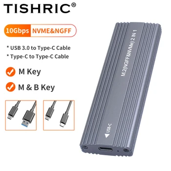TISHRIC M2 SSD Primeru, M. 2 NVMe SATA Protokol Zunanje SSD Ohišje Adapterja 10Gbps USB 3.1 Gen2 USB C Podpira M in B&M Ključ