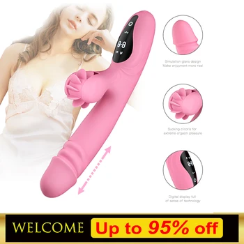 Vibracijska Palica High-tech LCD zaslon na Dotik, Teleskopska Ogrevanje Masturbacija Avtomatski Stroj Jezika Lizati Adult Sex Igrače Za Ženske