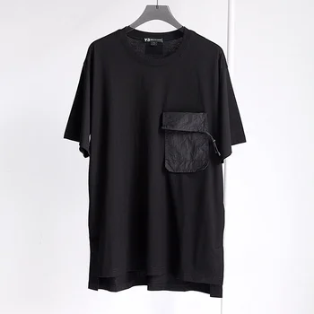 Yohji Yamamoto Tshirts Y-3 Darth Vader Mozaik Žep Posadke Vratu Kratek Rokav Poletje T-shirt Trend Svoboden Y3 Pol-sleeve Majica