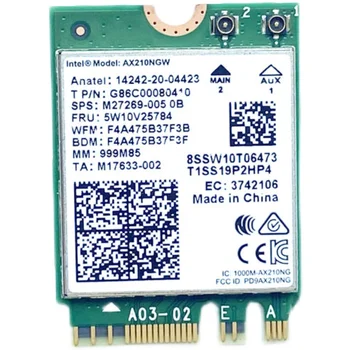 Za Intel AX210 NGFF WiFi Bluetooth 5.2 802.11 ax AX210NGW MU-MIMO 2.4 G/5Ghz WiFi 6 Prenosni računalnik Brezžično Omrežno Kartico