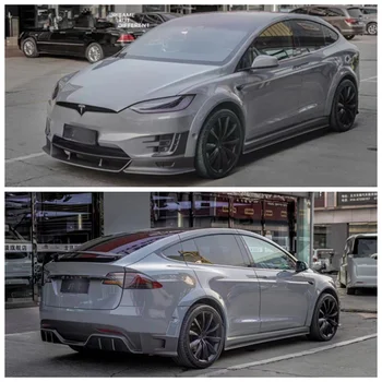 Za Tesla Model X 2016-2021 Visoko Kakovostnih Ogljikovih Vlaken Odbijača Spredaj Ustnice Zadnji Difuzor Spojler Strani Krilo Izpušnih Body Kit