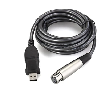 1pcs Vroče Prodajo Topovi avdio kabel USB Moški 3 Pin XLR Ženski Mikrofon MIC Studio Audio Link Kabel