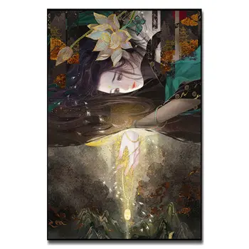 2446Ann-Tulipanov diy digitalni oljna slika, oljna slika, akril cvet slikarstvo eksplozije roko, ki je napolnjena krajinskega slikarstva