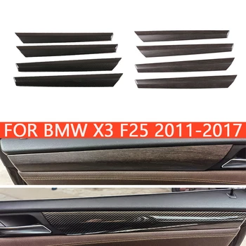 4 kos Avto Notranje opreme Za BMW X3 F25 2011-2017 Ogljikovih Vlaken Komplet Vrata Plošči Nastavite Pokrov Trim Avto Dodatki