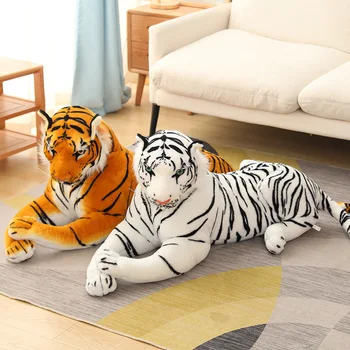 50-110 cm Visoka Kakovost Veren Tiger Plišastih Igrač Mehko Divje Živali Simulacije Bela Rumena Tiger Lutka Doma Dekor Darila
