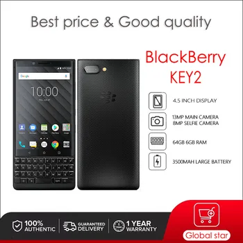 BlackBerry KEY2 Prenovljen Original Odklenjena mobilni telefon 64GB 6GB RAM 12MP Fotoaparat, brezplačna dostava
