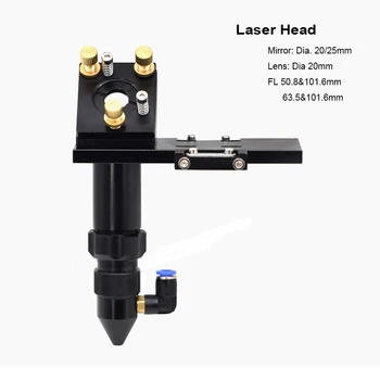 CO2 Laser Glavo Odražajo Ogledalo Ostrenje Objektiva Integrativno Nastavek Držalo za DIY Laser Graverja Cutter