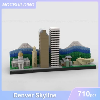 Denver Skyline Model MOC gradniki DIY Zbrati Opeke Arhitekture Izobraževalne Ustvarjalni Otroci Igrače za Otroke Darila 710PCS