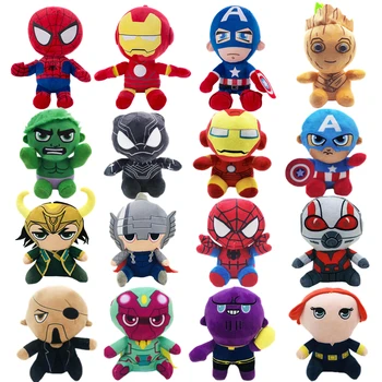 Disney Marvel Avengers Plišastih Captain America Panther Groot Skalnata Spiderman, Iron Man, Hulk, Risanka Anime Polnjene Lutka Otrok Darilo