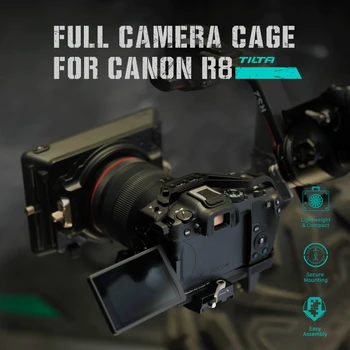 Full TILTA Fotoaparat Kletko za Canon R8 Black TA-T28-FCC-B kabel HDMI objemka za Canon EOS R50 R8 ARRI 3/8