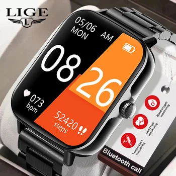LIGE Moških Pametno Gledati za Android iOS Bluetooth Klic Fitnes Sport Smartwatch 1.91