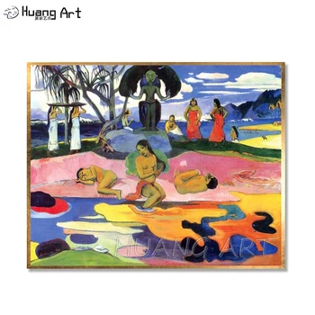 Ljudje v Jezero, Pokrajina Olje za Slikarstvo Soba Dekor Ročno poslikano Imitacije Paul Gauguin Oljna slika na Platnu Bogov Dan