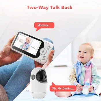 Mati Otroci Baby Monitor s Pan Nagib 2.4 G Brezžična Nočno Vizijo dvosmerni Audio Varnostne Kamere Varuška VB801 4.3 Palčni