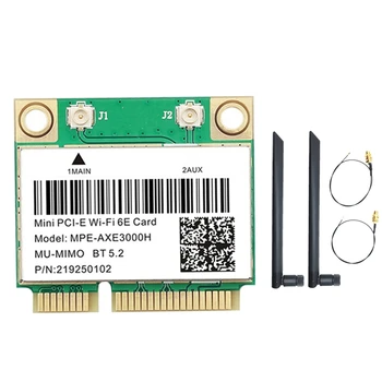 MPE-AXE3000H za Kartico WiFi+Dvojno Anteno WiFi 6E 2400Mbps Mini PCI-E za BT 5.3 802.11 AX 2.4 G/5 G/6Ghz Omrežja Wlan Kartico