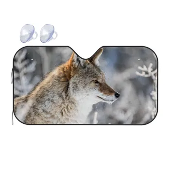Narava Živali Coyote Vetrobransko steklo Avtomobila Sonce Odtenek Univerzalno Zložljive Blokirati UV Žarki sončnega Protector za Avto Limuzino Tovornjak SUV