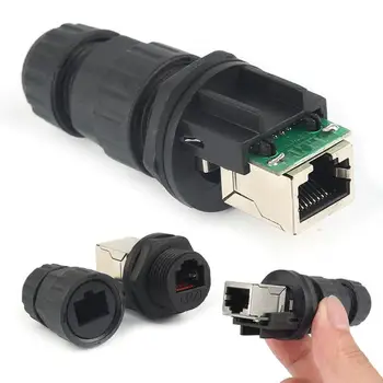 Prenosni Črna 8 Core Nepremočljiva RJ45 Ethernet LAN Omrežni Vtič Vtičnice Priključek Za RAČUNALNIK Prenosni računalnik Pribor