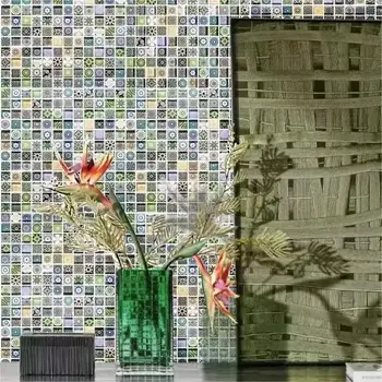 Printting cvet kristalno steklo mozaik za kopalnice in stenske ploščice