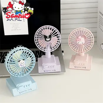 Sanrio Melodijo Kuromi Hello Kitty Cinnamoroll Pochacco Namizni Ventilator Študent Prenosni USB Polnilne Visoko Veter Mini Ventilator