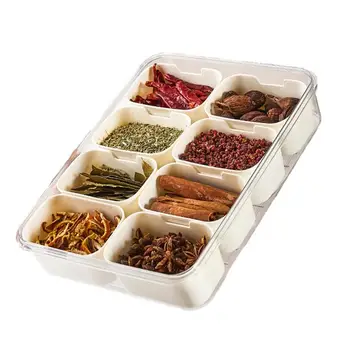 Spice Škatle Za Kuhinjo Razdeljena Zaprti Začimba Organizator Z Ročajem, Velike Zmogljivosti, Začimbe Posode Za Hrano Razred Začimba
