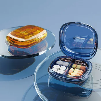 Tablete Škatla Za Shranjevanje Travel Mini Prenosni Organizator Posodo Dnevno Nepremočljiva Medicine Primeru Vitamini Kapsule Imetnik S Seal Ring