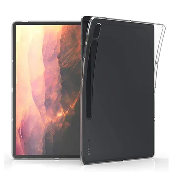 Ultra tanek Prozoren Tablet Silikona Primeru Pokrovček Za Samsung Galaxy Tab S7 Plus Mehko Poln Kritje Nazaj Ohišje Za Samsung SM-T970