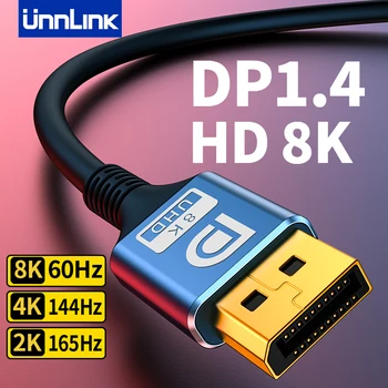 Unnlink Displayport Kabel DP 1.4 4K 144Hz Video Audio Kabel Za Xiaomi TV Polje Prenosni RAČUNALNIK Monitor Video Igra DP Kabel za Display Port