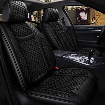 Usnje+Lan 5-Sedež SUV Avto Sedež, ki Zajema Celoten Sklop Blazine Zaščitnik Pribor za Audi A3, A4, A6 A7 V3 V5 2019 2020 2021