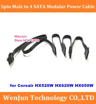 Visoka kakovost 5Pin do 4 SATA / SATA 5 / 6 SATA 15pin Modularno Napajanje Kabel za Corsair HX520W HX620W HX650W