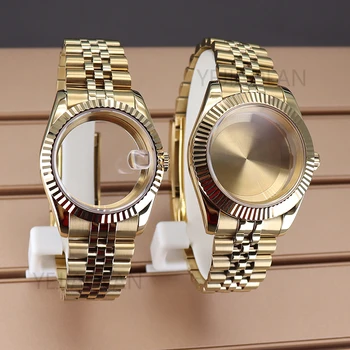 Zlato 36 mm/40 mm Watch Nagubani Primeru Watchband Deli Za ostrig večni dan Seiko nh35 nh36 Miyota 8215 Gibanje 28.5 mm Izbiranje